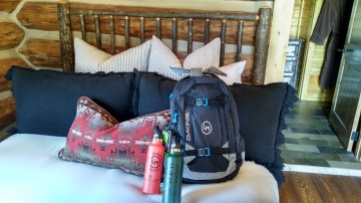 The water bottles and backpack that were provided to us by the Ranch.